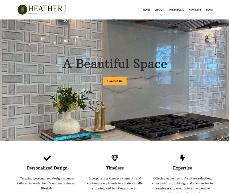Heather J Interiors Website Design