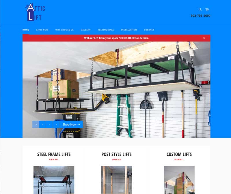 The Attic Lift Website Design